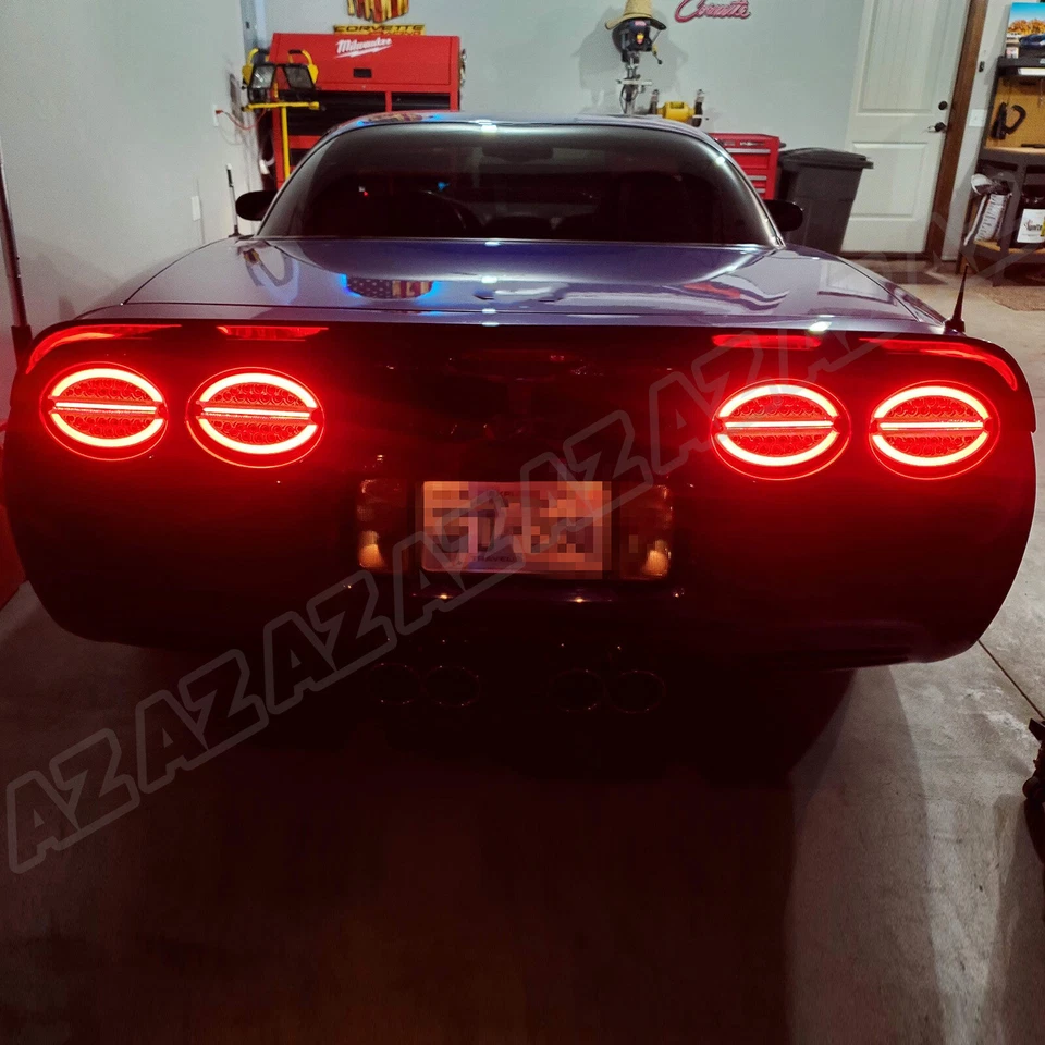 4PC Full LED Chrome Clear Tail Lights Brake Lamp For 1997-2004 Chevy Corvette C5 Foto 4 de 4