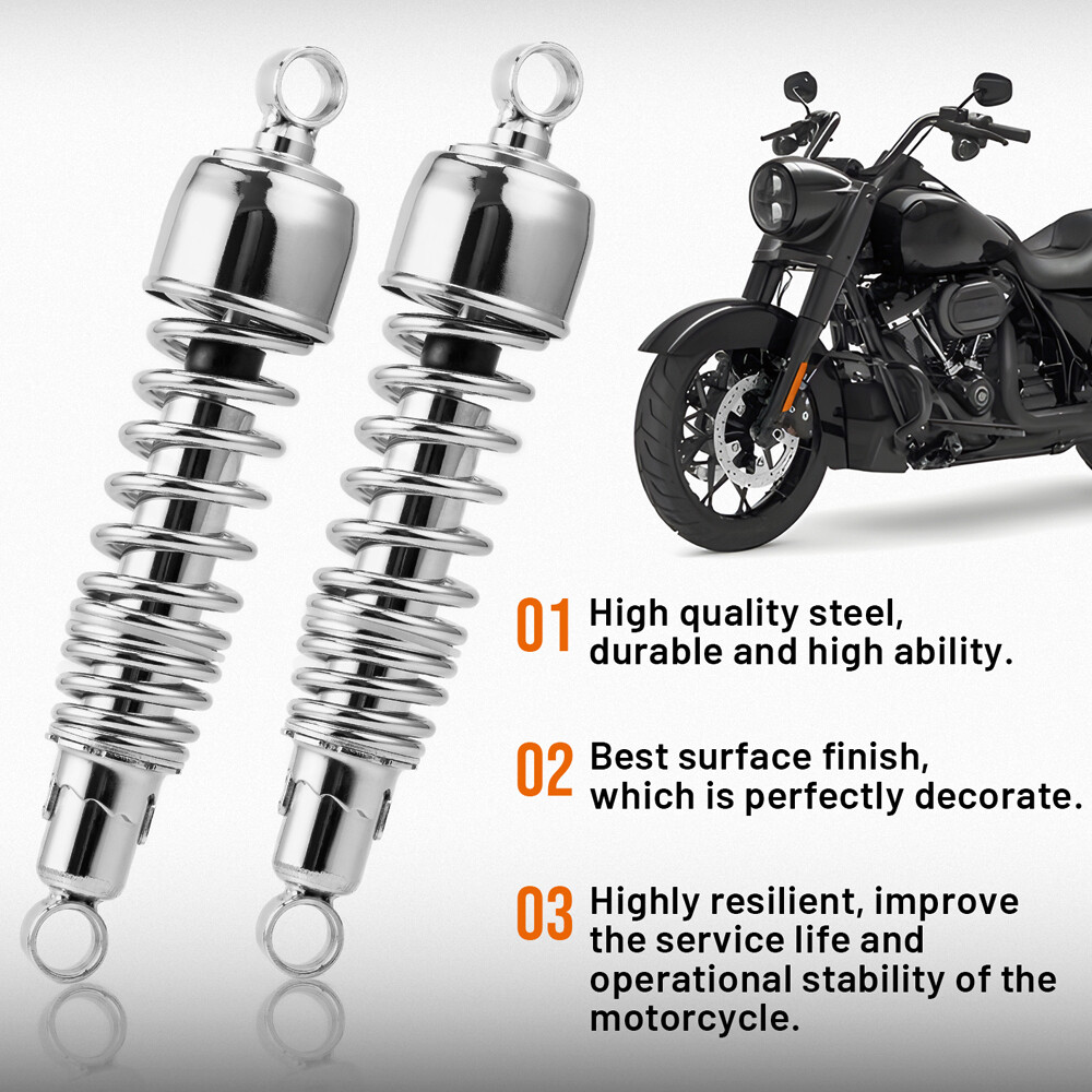 Chrome 13" Rear Suspension Shocks For Harley Touring FLHT FLHR FLTR 1980-2023 Chrome 13" Rear Suspension Shocks For Harley Touring FLHT FLHR FLTR 1980-2023