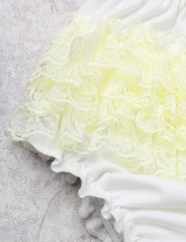 Baby Girls Ruffled Diaper Cover Bloomers Frilly Lace Knicker with Headdress Set - Imagen 20 de 67