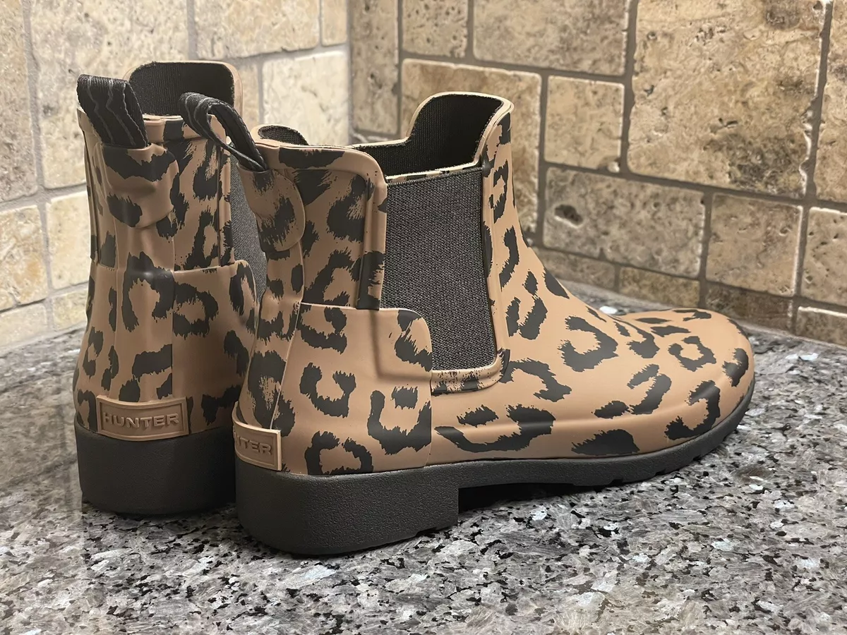 Leopard rain boots hunter sale