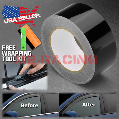 Gloss / Matte / Carbon Fiber Style Black Vinyl Wrap Roll Chrome Delete1 Car Trim
