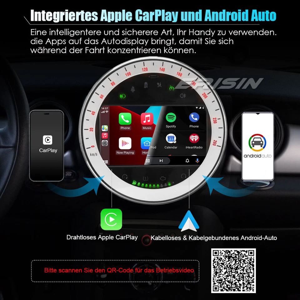 8-Kern DAB+ Android 13 Autoradio CarPlay Navi OBD RDS BT DVD für BMW Mini Cooper - Bild 4 von 4
