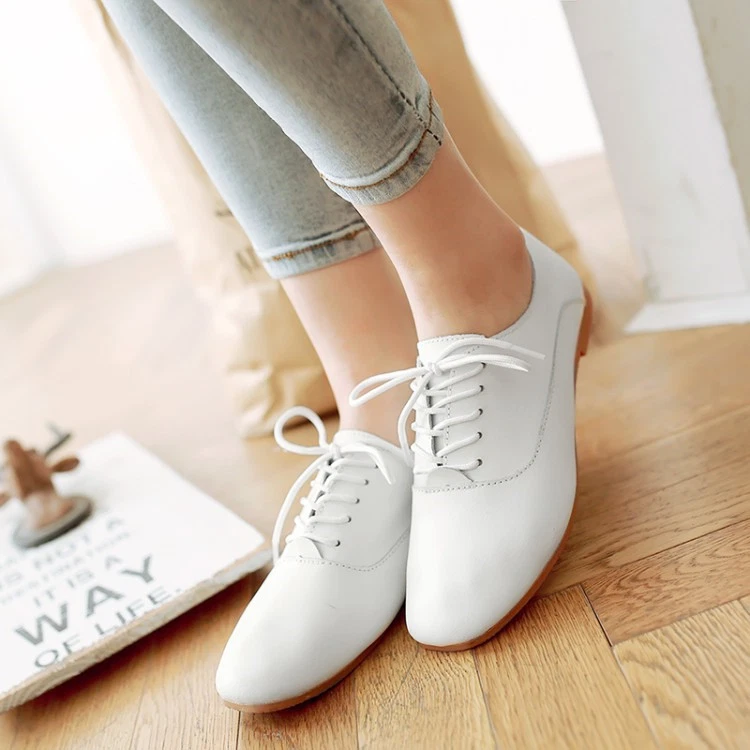 Women s Nurse Shoes Flats Brogues Lace Up Casual Work Shoes