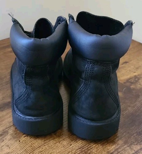 Timberland 12707 Youth Black Nubuck Leather Premium Waterproof Boot Sz US 1.5 M - Picture 3 of 11