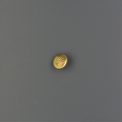ROLEX RARE 40s 50s 60s NOS 18k Yellow GOLD Original KRONE CROWN 4,4mm flat