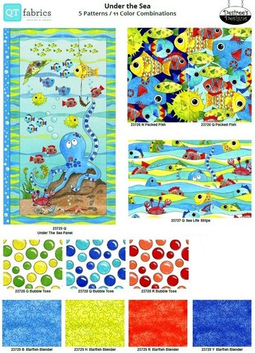 Quilting Treasures - Under The Sea - Starfish Blender - Royal, Fabric BTY - Picture 3 of 5