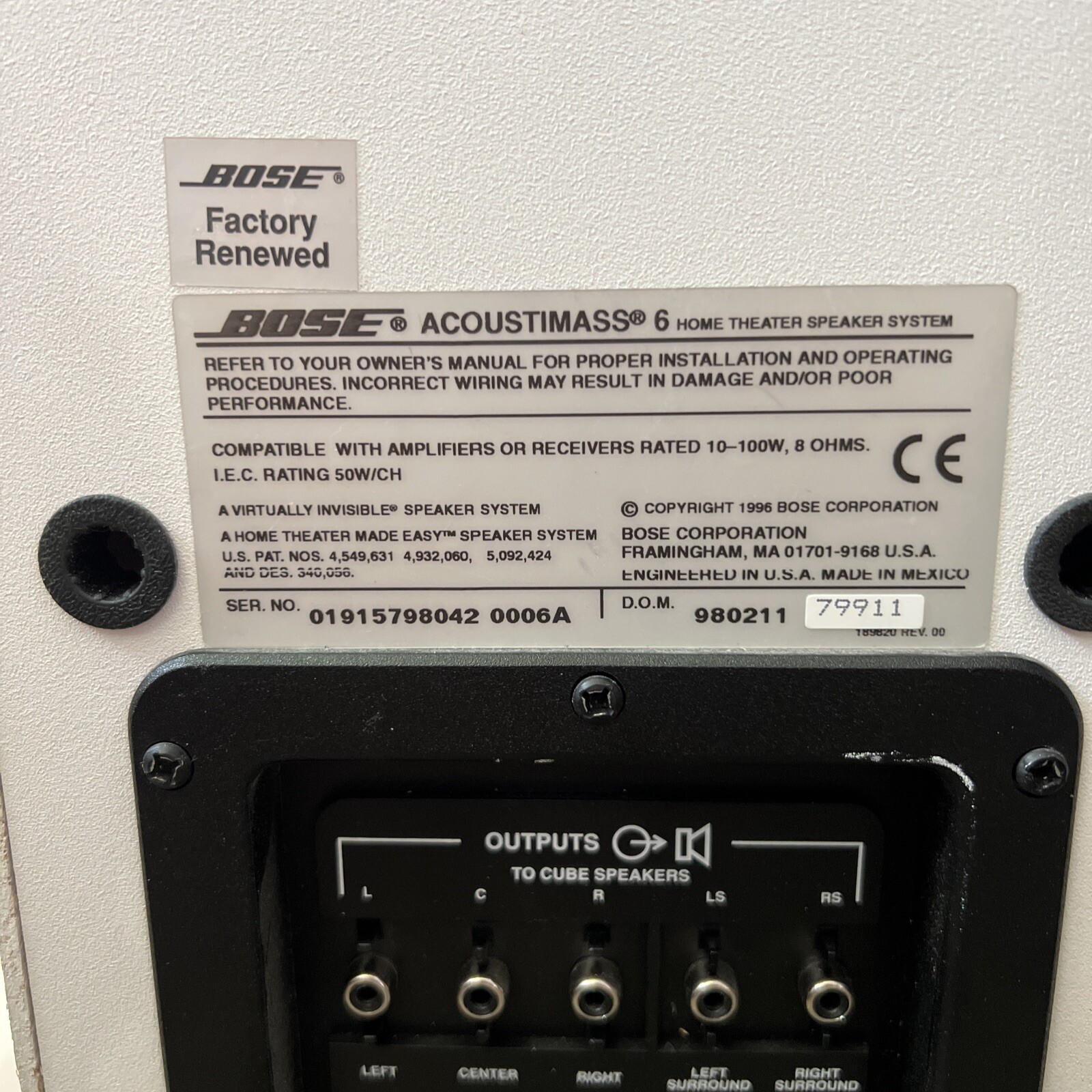 Bose Acoustimass 6 Series III 5.1 Home Theater Speaker System