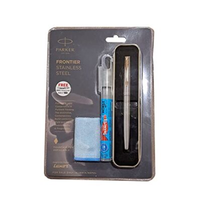 PARKER FRONTIER STAINLESS STEEL GOLD TRIM FOUNTAIN PEN | eBay