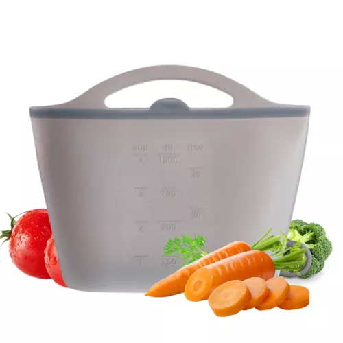 Reusable Silicone Food Storage Bags Leak-Proof Microwave To Freezer Bag S/L