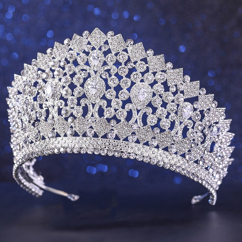 Bridal Crown Bridal Tiara Silver Wedding Tiara Swarovski  display picture 3