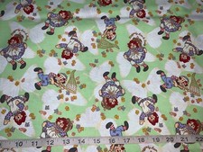 NEW Rare Raggedy Ann/Andy Butterfly Green Sold by FQ Fat Quarter More Available