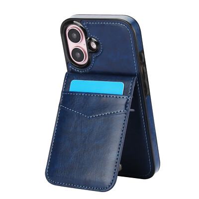 For iPhone 16 Pro Max 15 14 13 12 11 Leather Card Holder Wallet Case Phone Cover