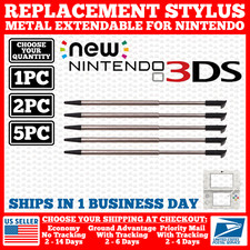 New 3DS Metal Retractable Stylus For Nintendo Touch Pen Replacement Black N3DS