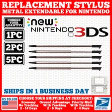 New 3DS Metal Retractable Stylus For Nintendo Touch Pen Replacement Black N3DS