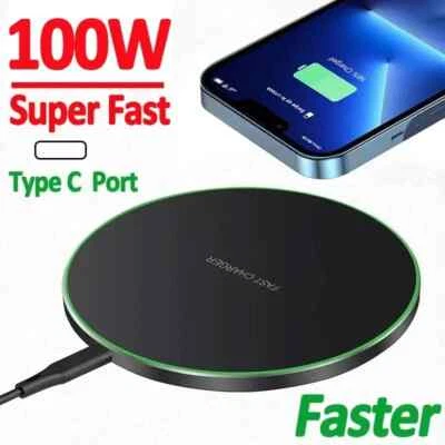 SFK 100W Fast Wireless Charger Charging Pad For iPhone 15 14 13 12 11 X & Samsung UK