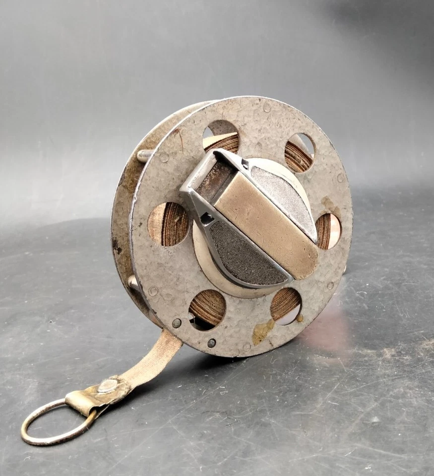 Ancien Décamètre ruban de mesure /mètre d’arpenteur Outils Old Tool Surveyor - Photo 2/4