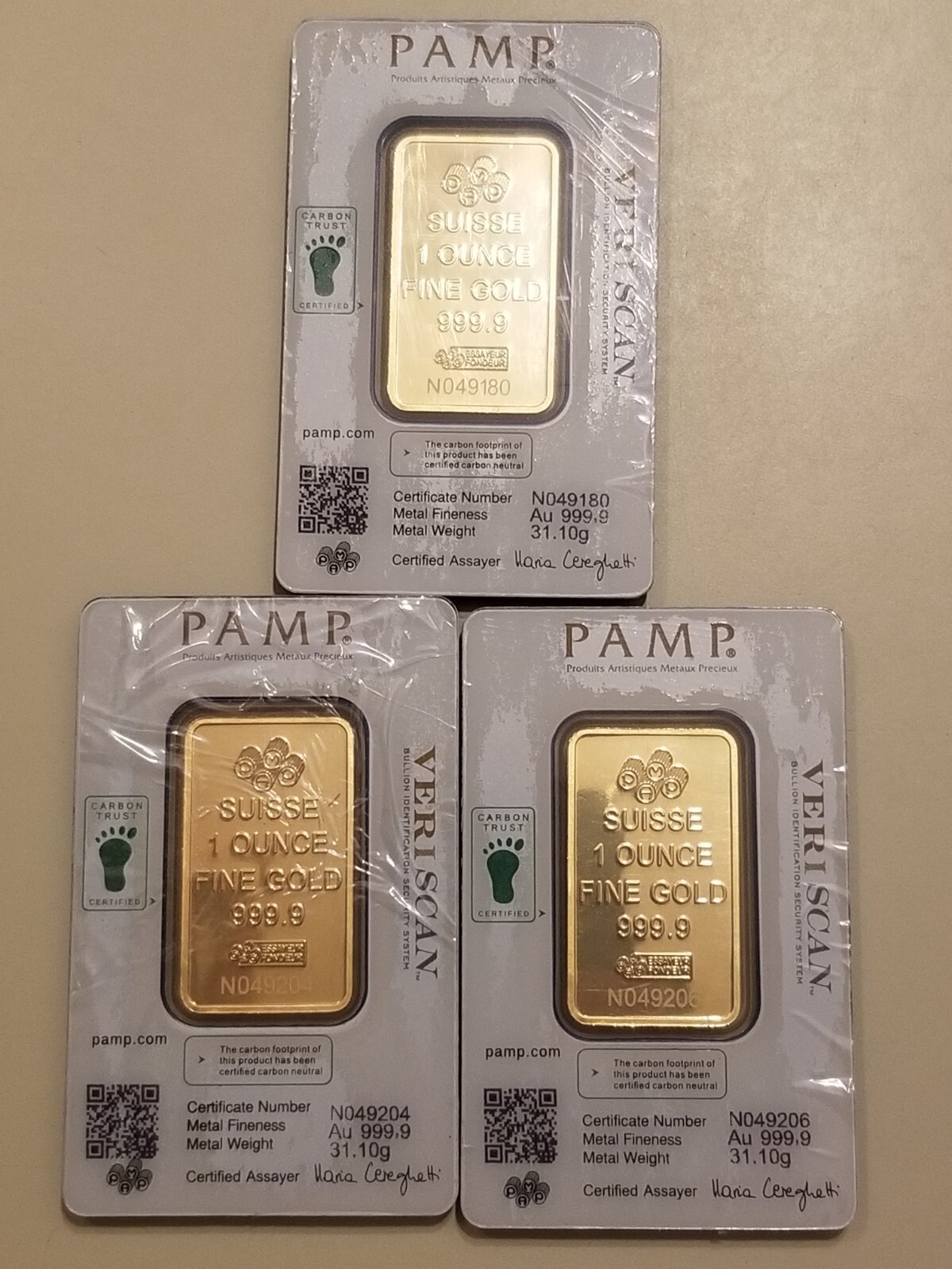 lot of 3 pamp suisse 1 ounce fine gold bars. eBay