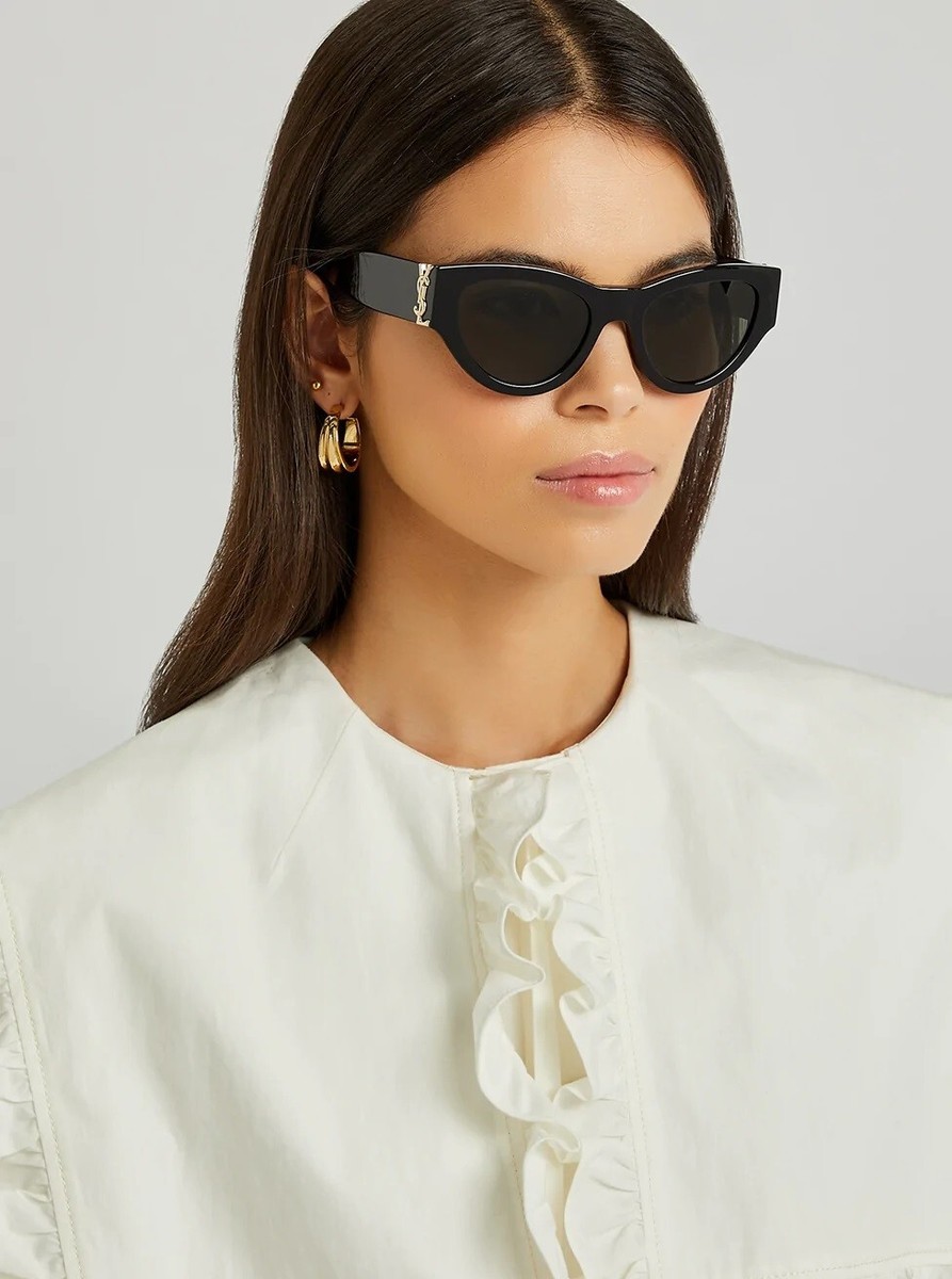 Saint Laurent Women AUTHENTIC Sunglasses Black Grey Cat Eye  display picture 1
