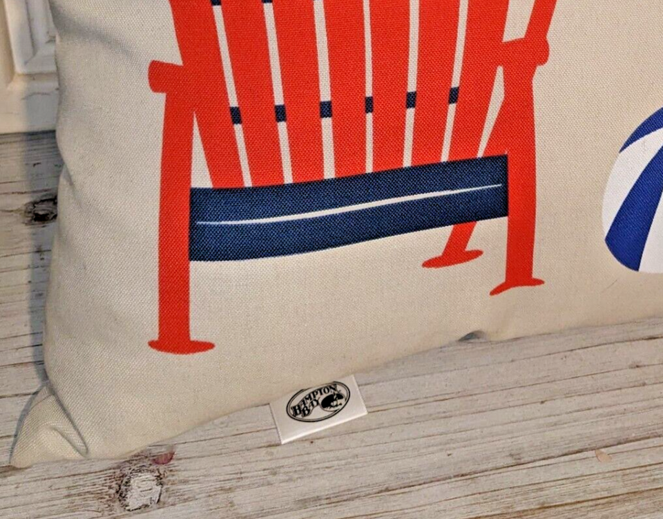 Hampton Bay Coastal Beach Summer 2 Two Pillows Toss Throw Umbrella Ball