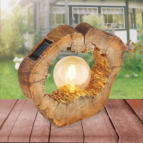 LED SOLARLEUCHTE SOLAR GARTENLAMPE SOLARLAMPE BAUMSTAMM HOLZOPTIK 25 cm 80120758