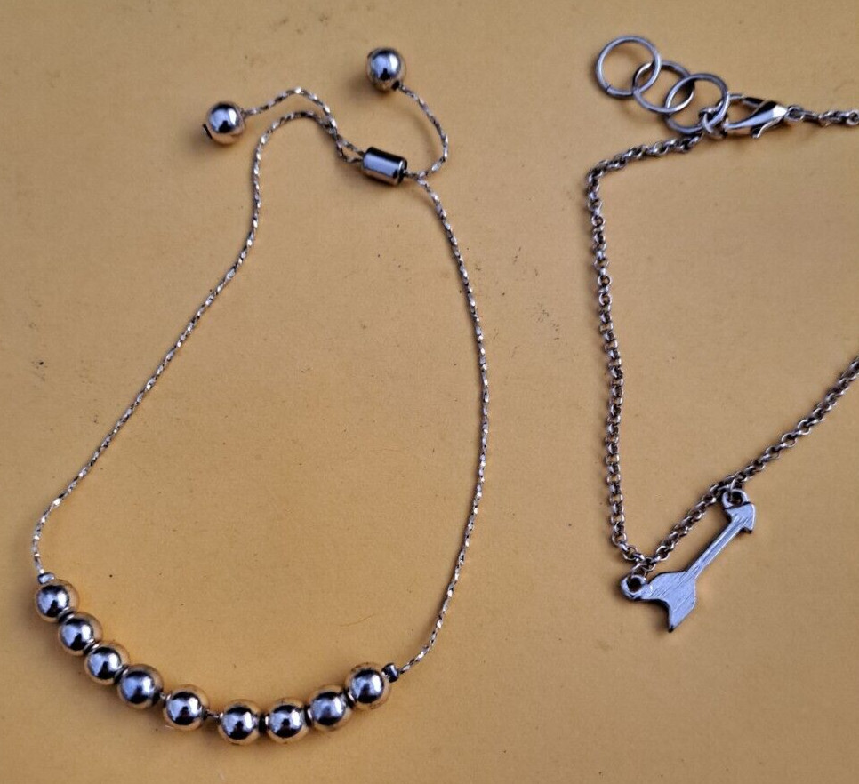 set 2 goldtone chain bangle bracelets, arrow char… - image 3