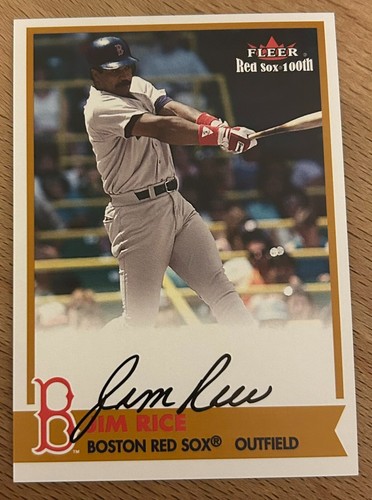 Jim Rice Autogrammkarte 2001 Fleer Boston Red Sox 100th Anniversary HOF ROY