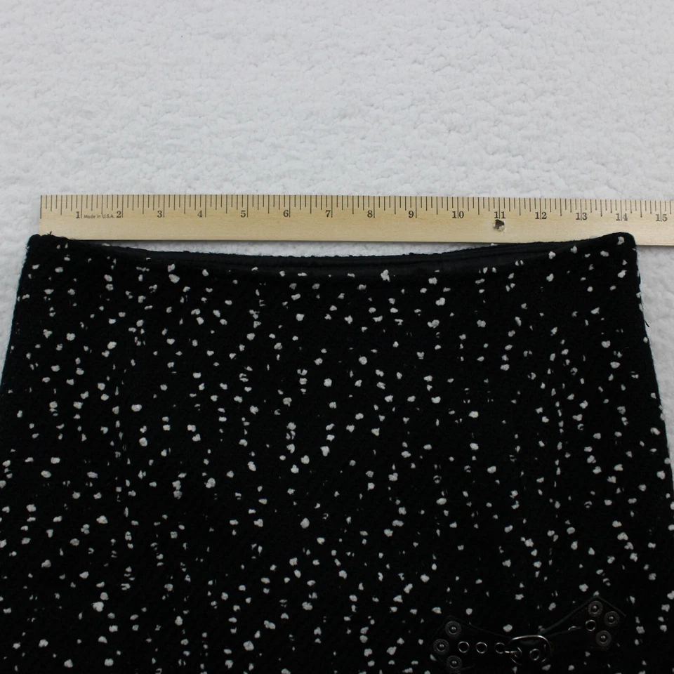 Cynthia Steffe Side Zip Mini Skirt, Women's 6, Textured Knit Black & White - Image 3 of 4