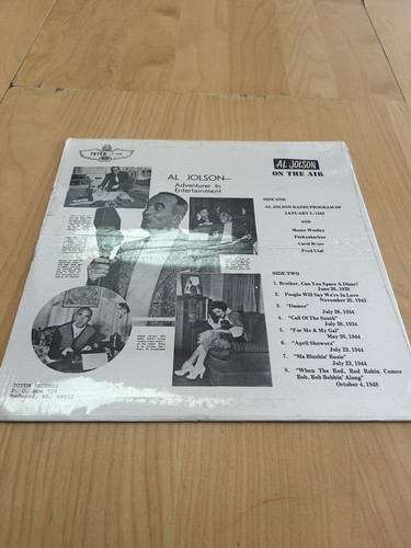 Al Jolson "On The Air" Original Canadian Vinyl LP *Totem LP 1006* EX/EX - Picture 2 of 4