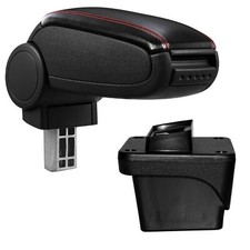 Mittelarmlehne Armlehne SET Leder für VW Polo VI AW1 ab 2017- Schwarz Naht Rot