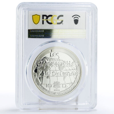 Andorra 10 diners World of Wonders Taj Mahal Palace PR69 PCGS