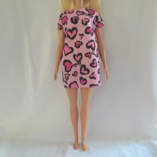 NEW! 2020 Barbie Fashionista Doll Pink Leopard Heart Dress ~ Clothing - Picture 3 of 4