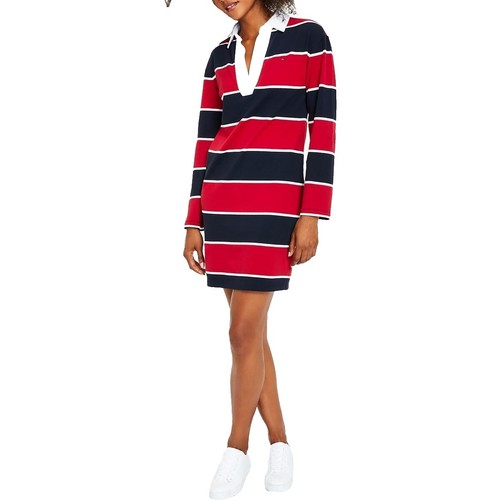 Tommy Hilfiger Crochet Knit Mini Dress Women Large White Cotton Long  Sleeves | eBay