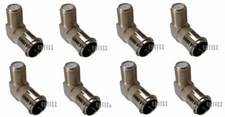 8 x F-Type Right Angle Cable TV Connector 90 Degree Push-On Plug Antenna Adapter