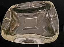 vintage clear glass ashtray 