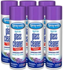 Glass Cleaner Lavender Scent Foaming Aerosol Spray, 19Oz, Pack of 6 | Ammonia-Fr