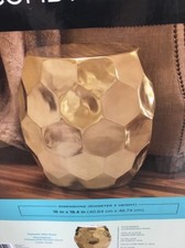 new nib Antique Look Gold  Finish Honeycomb  Indoor Metal Accent Stool 16"X18.4"