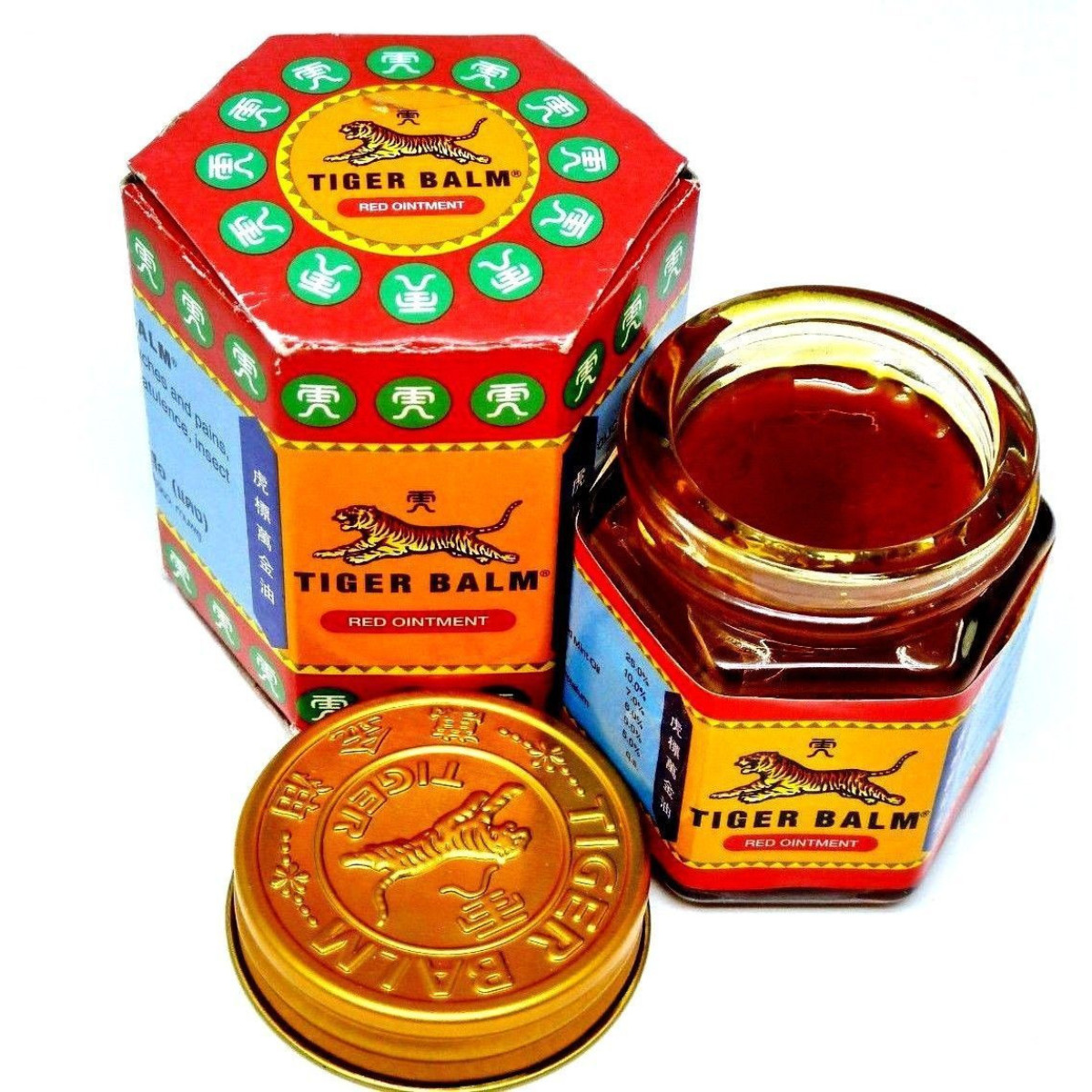 Bálsamo Tigre Ungüento Rojo para el Dolor Alivio Hierba Caliente Súper Fuerza Pack 30 g x 6