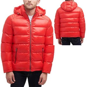 guess men's hooded puffer coat