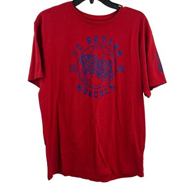 adidas F.C Bayern Munich Men Soccer Tee Football Red Large