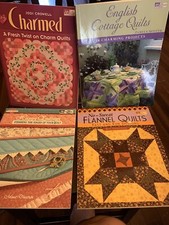 4 QUILTING BOOKS BY THAT PATCHWORK PLACE ENGLISH COTTAGE, CHARMED, FLANNEL, HAPP