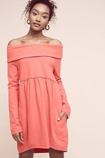 NWT Anthropologie Off The Shoulder Cocoon Fleece Dress By Saturday/Sunday X-SMA