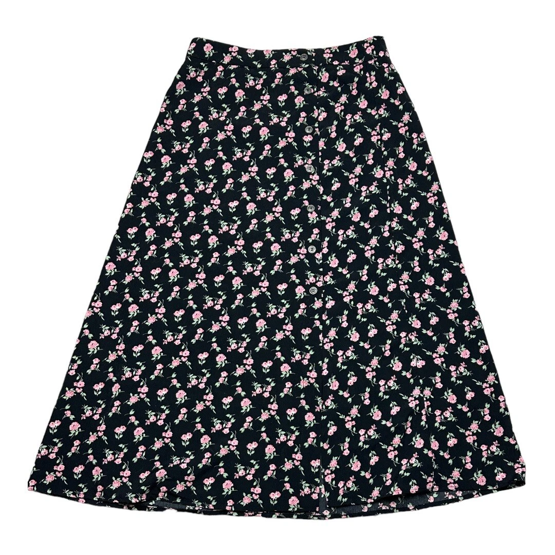 Black flowy best sale midi skirt