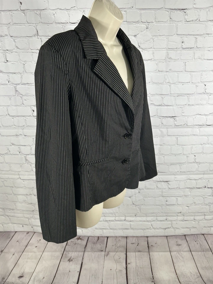 Блейзер Lifestyle Attitude Larry Levine черный коричневый белый в полоску на двух пуговицах 10 - Изображение 2 из 4