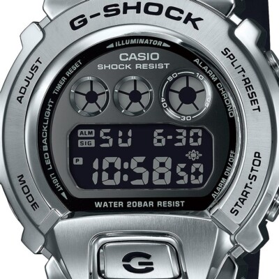 CASIO G-SHOCK GM-6900U-1JF Digital Silver Black Metal Bezel Men's
