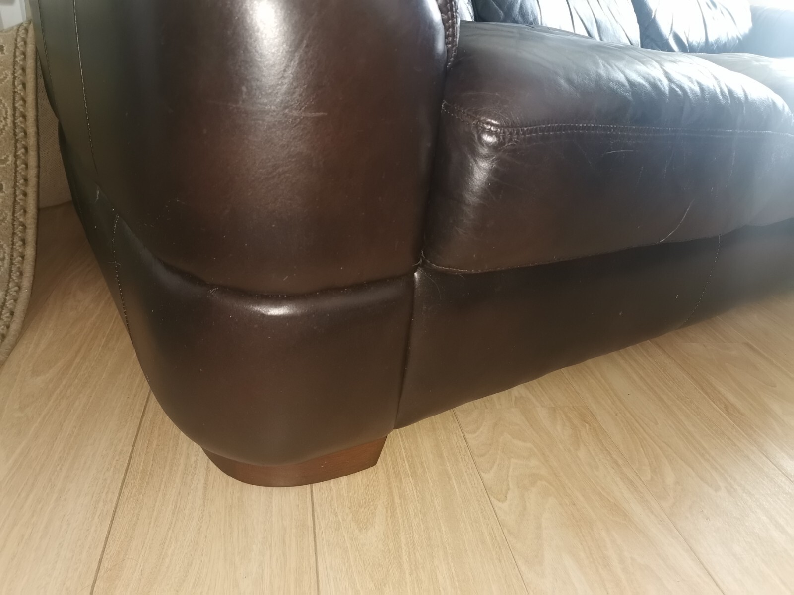 used 3 seater dark brown leather sofa eBay