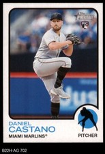 2022 Topps Heritage #702 Daniel Castano Marlins SHORT-PRINT RC 8 - NM/MT