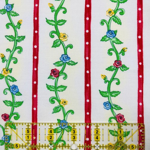 Catzilla In The Beginning Reiter FAT QUARTER 5-PACKS Flower Vine Striped Fabric - Picture 3 of 7