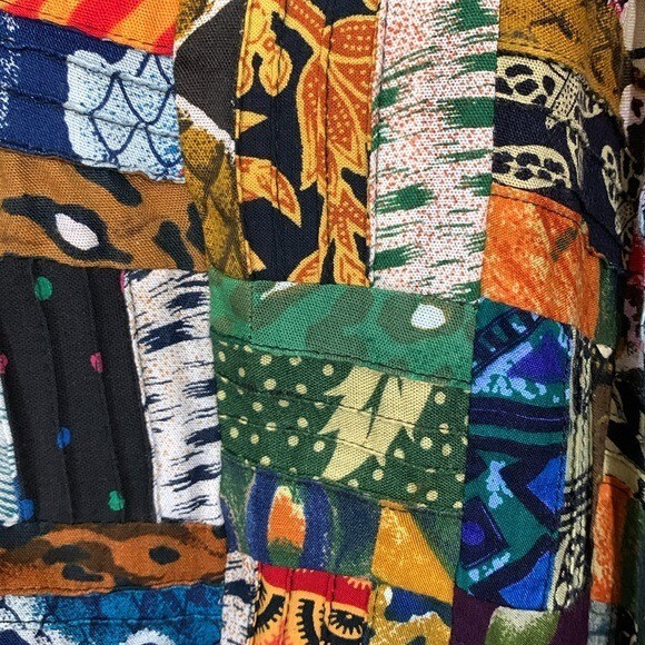 WE BE BOP PATCHWORK MULTICOLOR VTG LINED TOPPER/J… - image 3