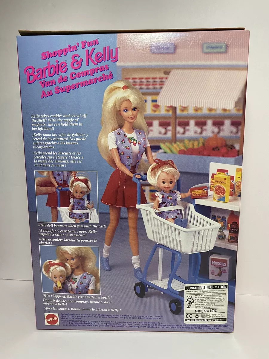 Vintage Mattel 1995 Shoppin Fun Barbie and Kelly Playset 15756
