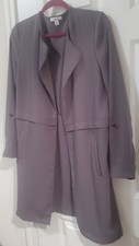  NEW Designer Bar III open front long Blazer lightweight jacket Grey gray sz L